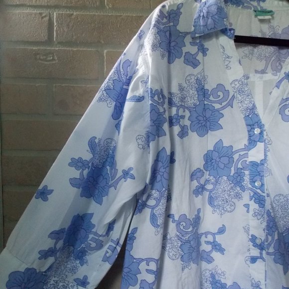 Sara Morgan XXL Women's Coastal Grandma 3/4' Sleeve Floral Top - Picture 3 of 8